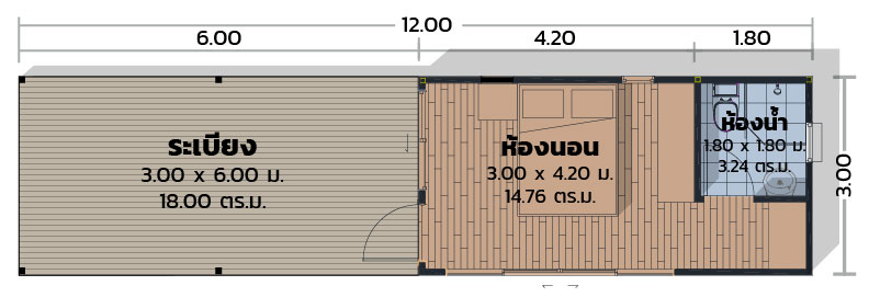 แปลนบ้านโมดูลักซ์ SA-06-2