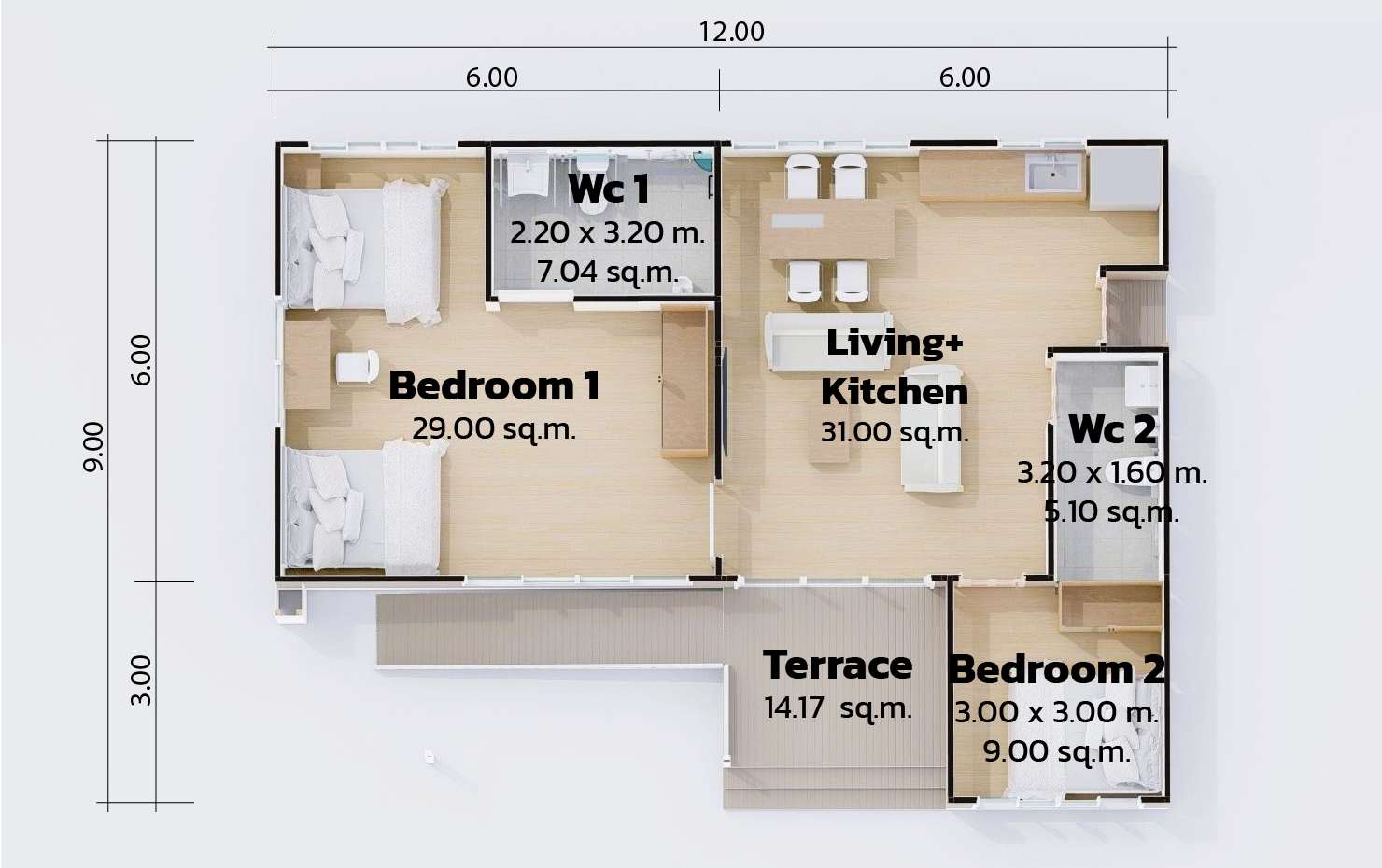 MO-01 plan Modulux Modern house