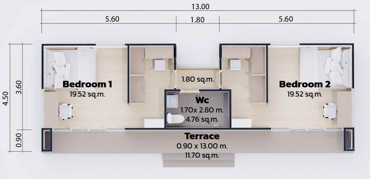 MO-02 plan Modulux Modern house